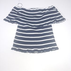 Sugar Lips Blue and White Off the Shoulders Y2K